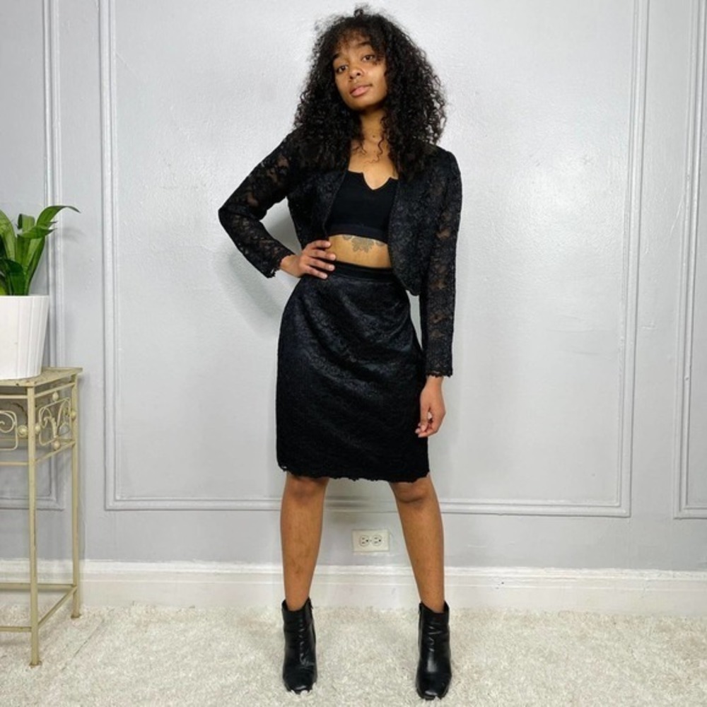 90s Vintage skirt suit set‎
